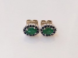 Emerald Earrings for women, Emerald earrings in silver, Natural Emerald ... - £93.30 GBP