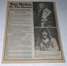 Van Halen 16 Magazine Photo Vintage 1984 David Lee Roth Eddie Van Halen - $19.99