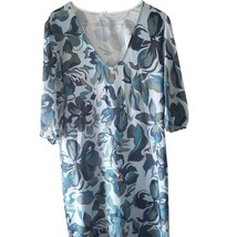 Made With Love Women’s Midi Dress Large Green Floral Boho 3/4 Sleeves - £11.40 GBP