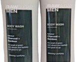 2X Raw Sugar Men Body Wash Detoxing Purifying Charcoal + Bamboo 25 Oz. Each - £21.97 GBP