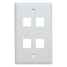 UNC Group WP-4P-WHT 4PORT WALL PLATE, SINGLE GANG, WHITE - $22.11
