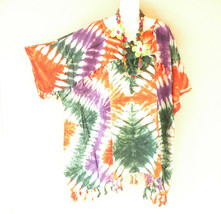 KB428 Tie Dye Batik Kimono Plus Size Caftan Kaftan Tunic Blouse Top - up to 5X - £19.50 GBP