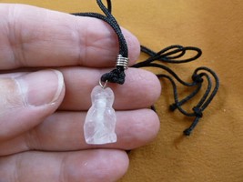 (an-cat-24) Cat Pink Rose Quartz simple carving PENDANT necklace gemston... - £6.15 GBP