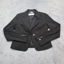 Papaya Suit Womens M Black Pinstriped Notch Lapel Single Breasted Crop J... - $29.68