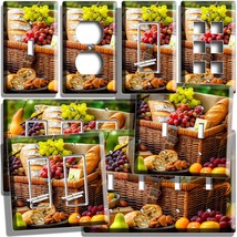 Still Life Picnic Fruit Basket Bread Cheese Light Switch Outlet Wall Plate Decor - £9.42 GBP+