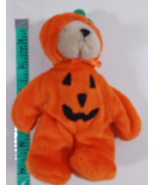 Halloween Teddy Bear In jack o lantern Suit 6 inch pumpkin - £7.88 GBP