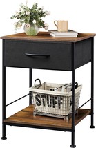 The Wlive Nightstand Is An End Table With A Fabric Storage Drawer And An Open - £35.13 GBP