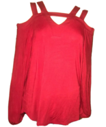 KIM &amp; CAMI Women cold shoulder Red Top size Large - £7.25 GBP