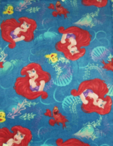 Disney Ariel The Little Mermaid Blue Flounder Fleece Craft Sewing Fabric - £19.77 GBP