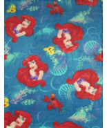 Disney Ariel The Little Mermaid Blue Flounder Fleece Craft Sewing Fabric - £19.69 GBP