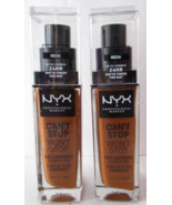 2 NYX Professional Makeup Can&#39;t Stop Won&#39;t Stop 24 Hr Foundation Mocha - $9.89