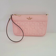 Kate Spade KK255 Spade Flower Quilted Convertible Wristlet Bag Pink Horizon - £51.46 GBP