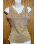 Vintage Spanx Hide &amp; Sleek V-Neck Lace Cami NWOT Medium nude/beige - $24.00