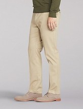 Lee Men’s Total Freedom Relaxed Fit Flat Front Tapered Leg Pants, 40 X 30, Beige - £15.34 GBP
