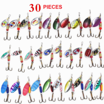 30 PCS Fishing Lures Metal Spinner Baits Bass Tackle Crankbait Trout Spoon Trout - £9.02 GBP