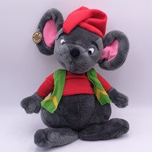 Cuddle Wit Vintage 15” plush Mouse with Red Hat shirt Green vest stuffed - £20.29 GBP