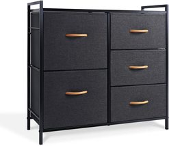 ROMOON Dresser Organizer with 5 Drawers, Fabric Dresser Tower for room-Dark Gray - £114.90 GBP