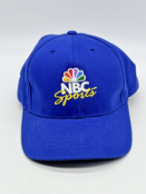 Vintage NBC Sports Strapback Cap Hat Royal Blue Rainbow Peacock Made in USA - £21.60 GBP