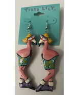 Vintage Flamingo Earrings Tiger Lily - $40.73 CAD