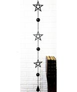Wicca Occult Pentagram Pentacle Stars Black Coated Steel Metal Wind Chim... - €20,60 EUR