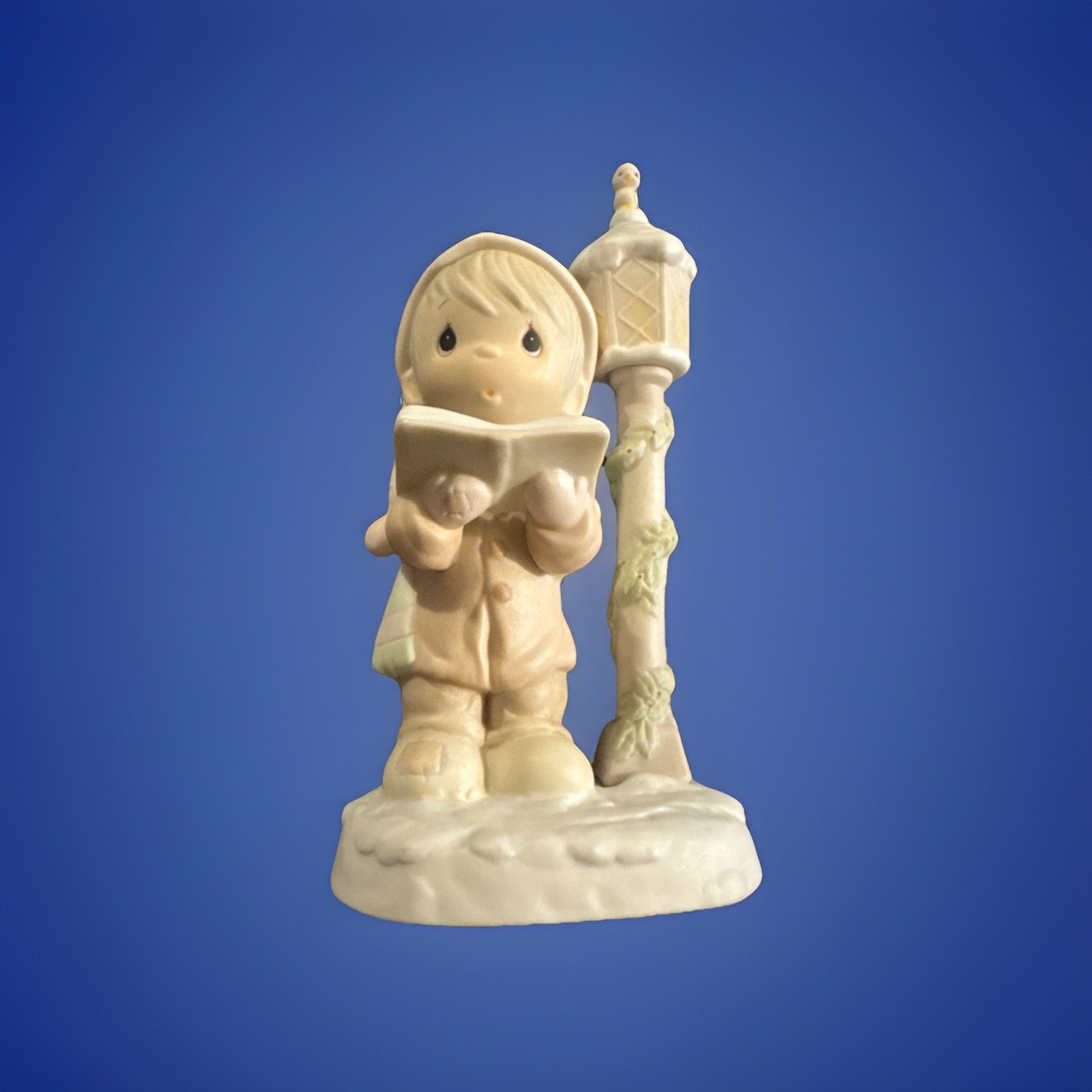 Precious Moments 1982 O Come All Ye Faithful Enesco Boy Caroler Lamp Bir... - $12.99