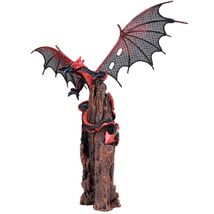 Black and Red Pterosaur Dragon with Metal Wings Statue Figurine New - $59.38
