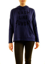 SUNDRY Womens Hooded Casual Easy Like Sunday Pullover Cosy Fit Blue Size S - £31.79 GBP