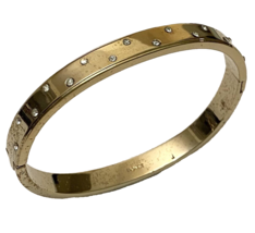 Vintage Monet Gold-Tone and Rhinestone Hinge Bracelet in Original Box - $10.44