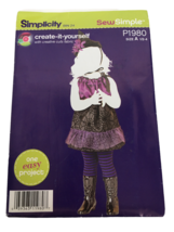 Simplicity Sewing Pattern P1980 Girls Halloween Costume Dress Sew Simple Toddler - £5.50 GBP