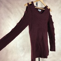 Cravefame Junior&#39;s Burgundy Cut Out Sleeve Sweater Nwt Xs - £7.51 GBP