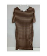 LuLaRoe Julia Two Toned Broown Striped Dress Size XL - $204.80 MXN