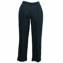 Eileen Fisher Evening Blue Organic Linen Crop Cuff Pants 2 - £70.28 GBP