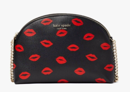 Kate Spade Spencer Kisses Double Zip Dome Crossbody Black K5681 $168 Retail FS - £77.67 GBP