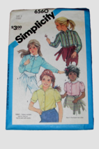 SIMPLICITY 6560 girl's size 5 set of 4 blouses long/short sleeves  (sew ... - $3.50