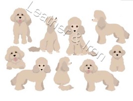 New Mini Poodle Light Brown Dog Illustration Pattern Design Checkbook Cover - $9.95