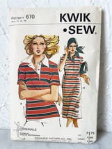 Kwik Sew Knit Top/Dress Short Sleeve Sewing Pattern #670 Misses' 14-16-18 Uncut - $11.35