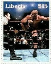 2000 wwf Stone cold Steve Austin kick 2 undertaker Liberia $15 wrestling... - $1.89