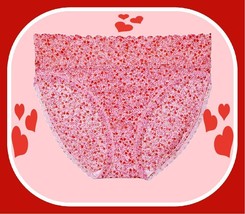 XL Pink Red Heart THE LACIE FullFloral Lace Victorias Secret HighLeg Brief Panty - £10.78 GBP