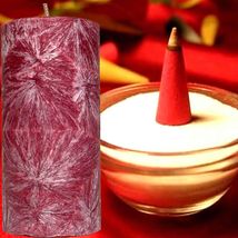 Nag Champa Scented Palm Wax Pillar Candle Hand Poured - £19.65 GBP+