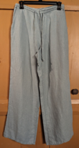 Banana Republic Women Size 8 Wide Leg 100% Linen Gray Mid Rise Pants - $20.31
