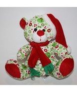 Fiesta Plush Teddy Bear Christmas Printing 8" Sitting Hat Scarf Stuffed ... - $8.32