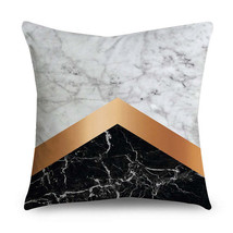 Rose Gold Polyester Pillow Cover Black Gold Element Cushion Throw Pillow... - $10.10