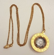 Elvis Presley Photo 24&quot; Gold tone Chain Necklace 1.5&quot; Spinner Pendant Ro... - $19.72