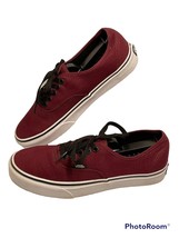 VANS Off The Wall Burgundy Low Top Lace Up Canvas Skate Sneaker 721356 M6.5 W8 - £22.38 GBP