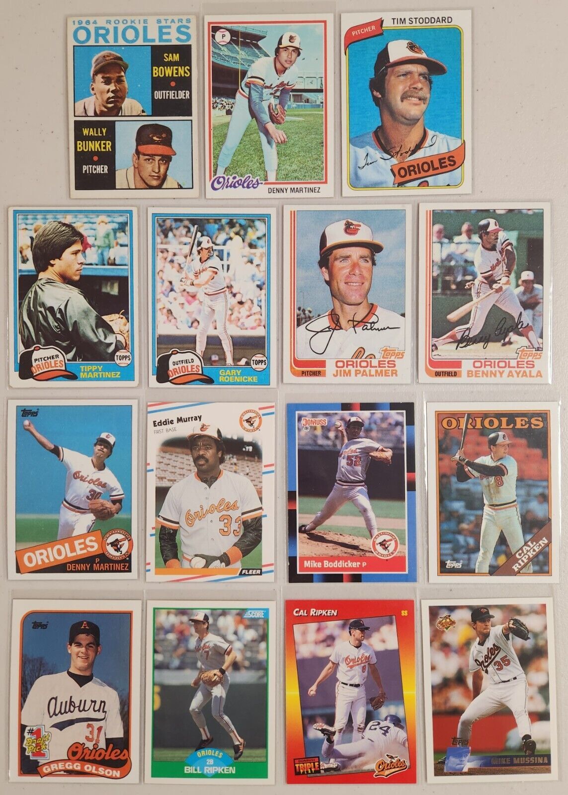 Primary image for Baltimore Orioles Lot of 15 MLB Baseball 1960's,70's,80's,90's Gregg Olson
