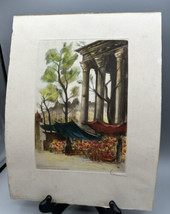 Lithograph Paris le Marché aux Fleurs de la Madeleine Carino Carino Signed - £44.81 GBP