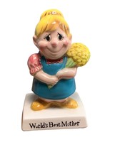 Worlds Best Mother Ceramic Figurine Japan Our Own Import 6&quot; Tall Cute De... - $15.08
