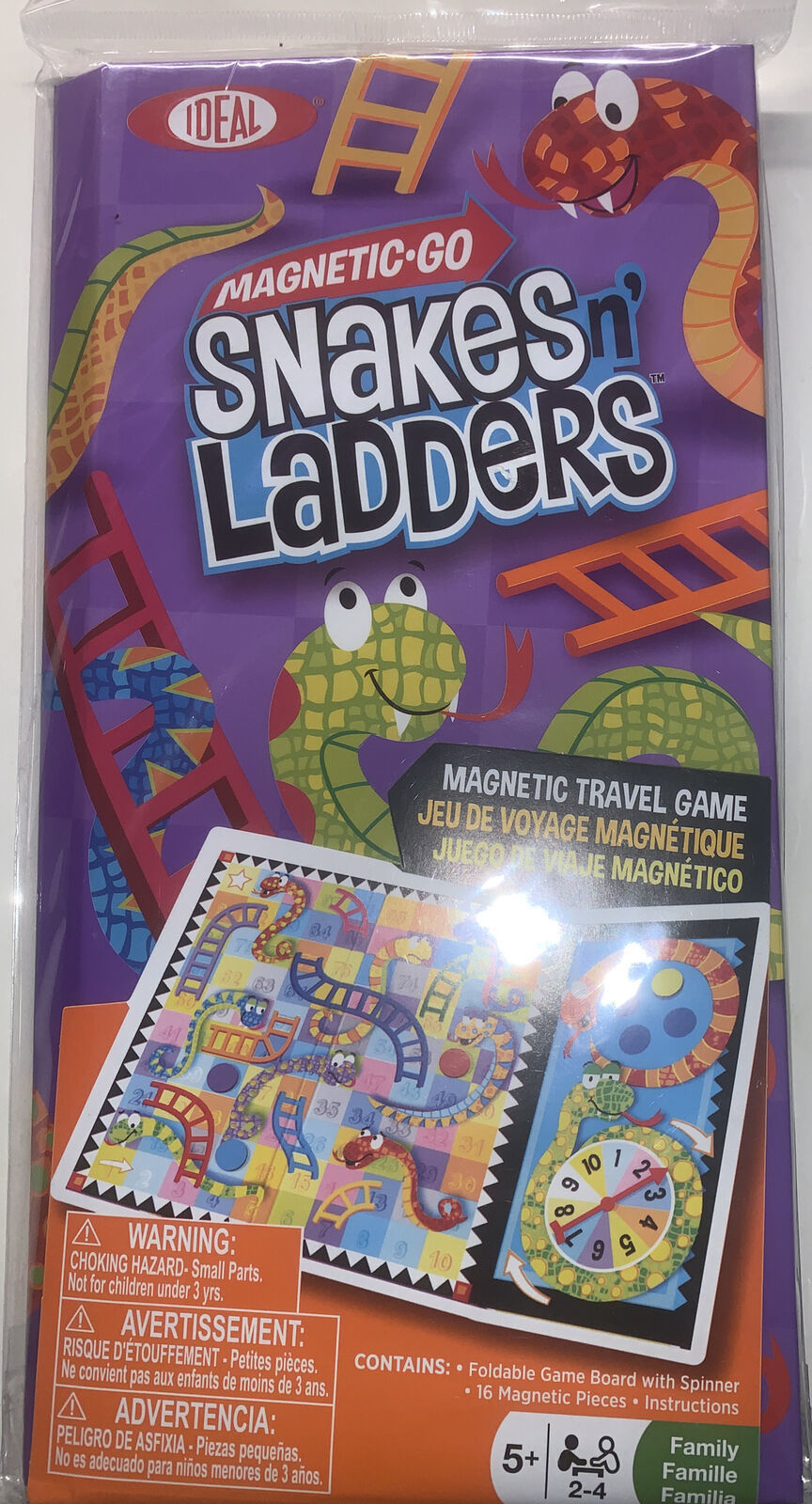 Ideal Games: Snakes n' Ladders, magnetic board travel game, 5+, 2-4players, new - £8.73 GBP