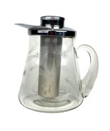 Vintage Etched Clear Glass Starburst Pitcher with Ice Chamber - $553.61 MXN
