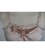 Vtg Deena 36 Pink Floral Embroidery Satin Sleeveless Camisole Tank Top 8239 - $32.30